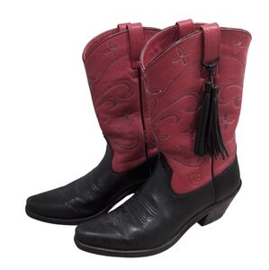 Ariat Black and Red Heeled Boots
